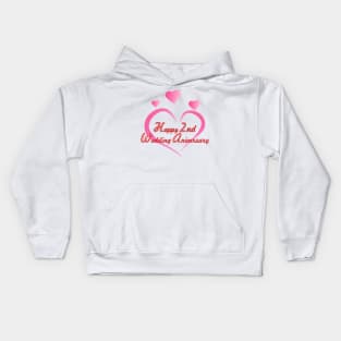 Happy 2nd wedding anniversary Kids Hoodie